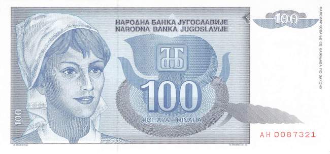 Jugoslawien p112 100 Dinara 1992